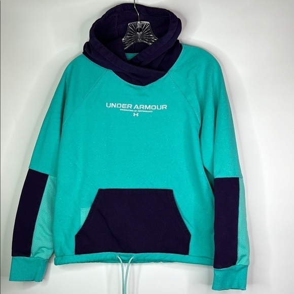 Under Armour Neptune Purple Rival Fleece Pullover Hooded Sweatshirt Size Medium - Picture 1 of 10